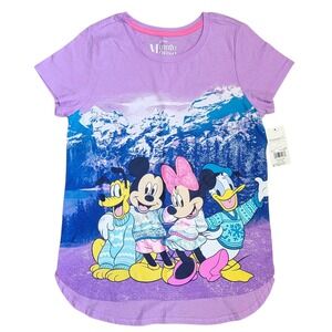Disney Christmas Shirt Girls Sz‎ XL 14/16 Mickey Mouse Minnie Pluto Donald Top